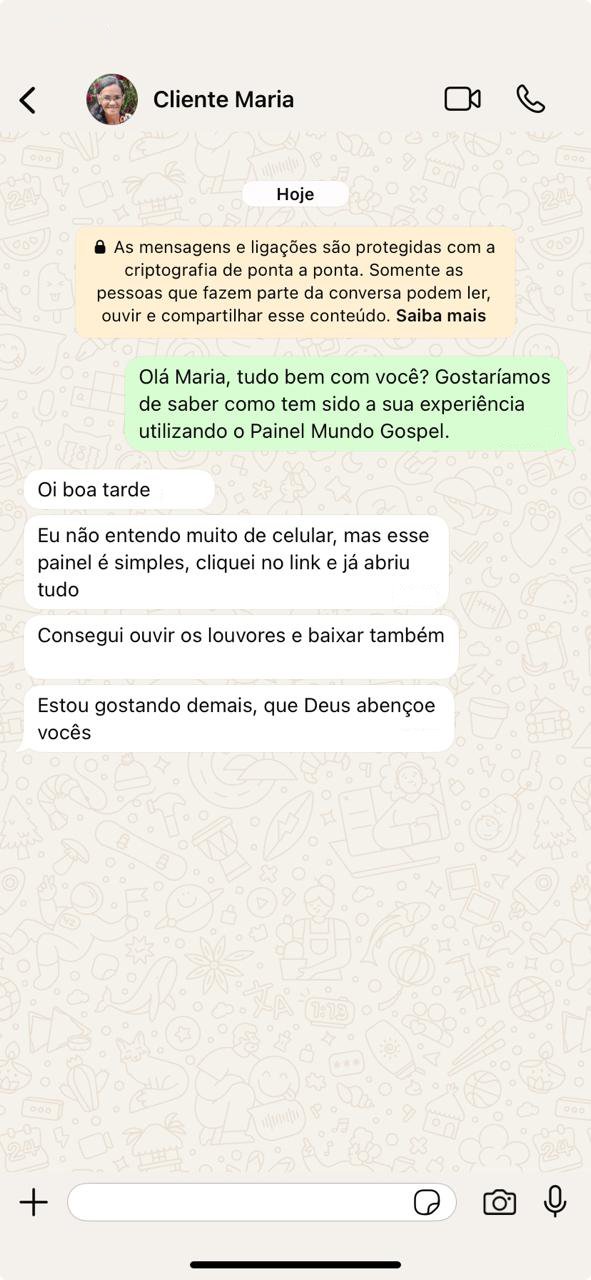 Depoimento 1 no WhatsApp